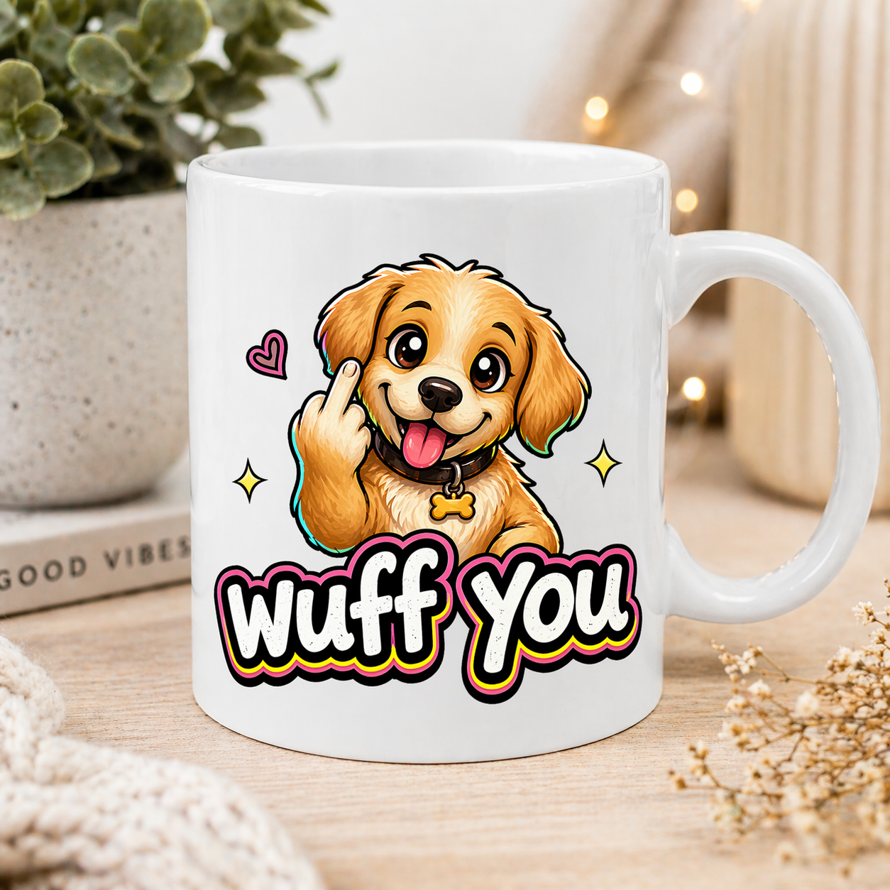 Kaffeetasse Hund Dog Wuff You Spruch Motiv 146