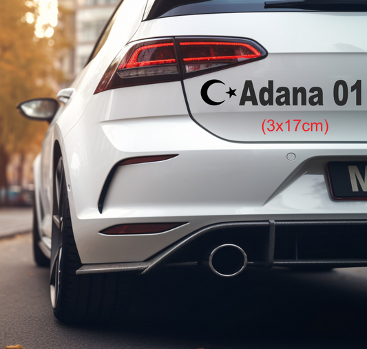 Memleket Plaka Aufkleber Sticker deine Heimat Türkei Kennzeichen Adana