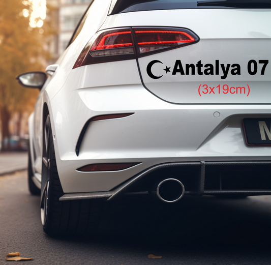 Memleket Plaka Aufkleber Sticker deine Heimat Türkei Kennzeichen Antalya