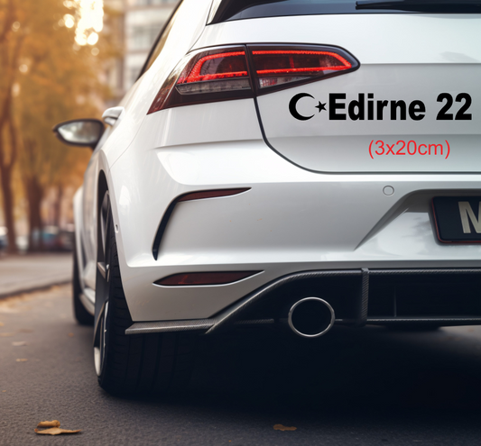 Memleket Plaka Aufkleber Sticker deine Heimat Türkei Kennzeichen Edirne 3x20cm
