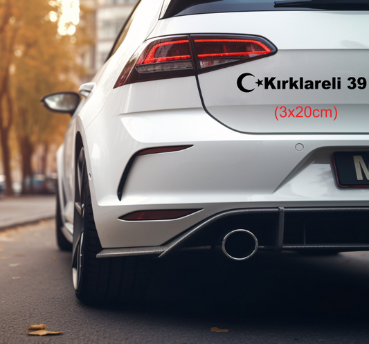 Memleket Plaka Aufkleber Sticker deine Heimat Türkei Kennzeichen Kirklareli