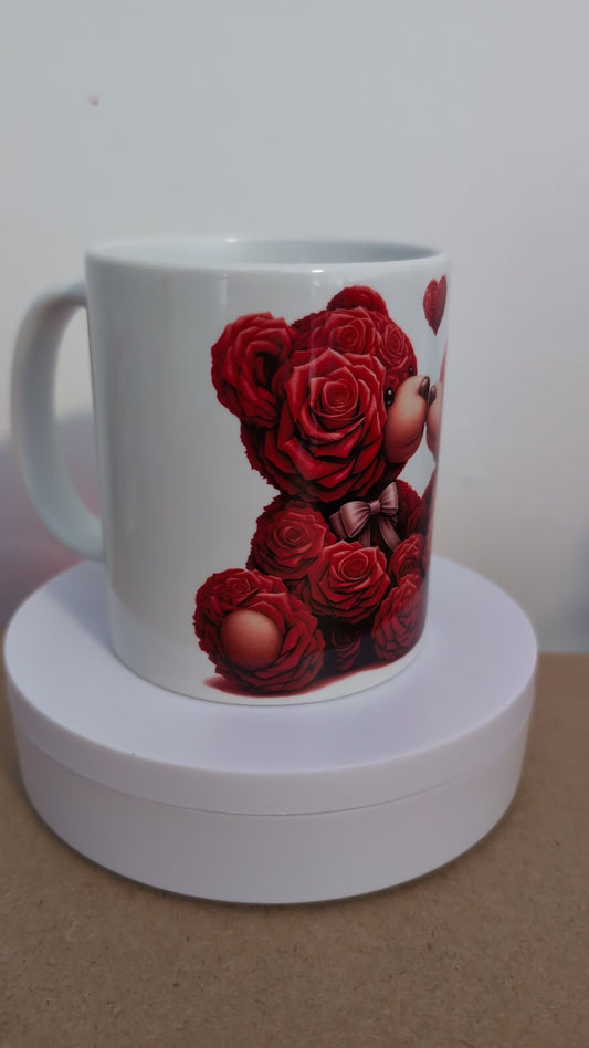 Kaffeetasse Bären Rosen Valentinstag Motiv 23