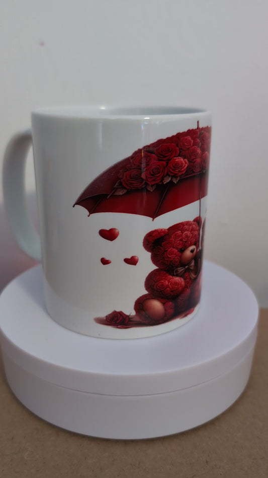 Kaffeetasse Bären Rosen Valentinstag Motiv 25