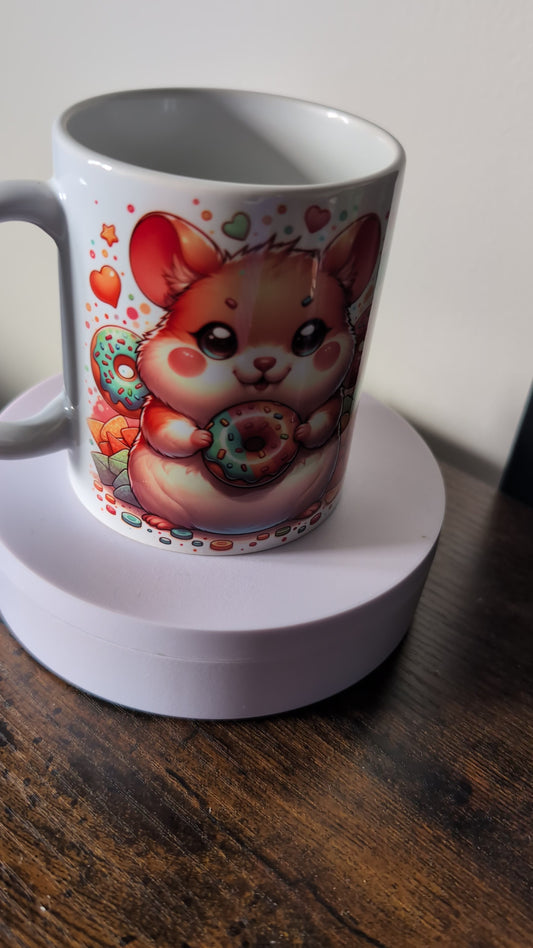 Kaffeetasse Hamster mehr Snack weniger Stress Spruch Motiv 116