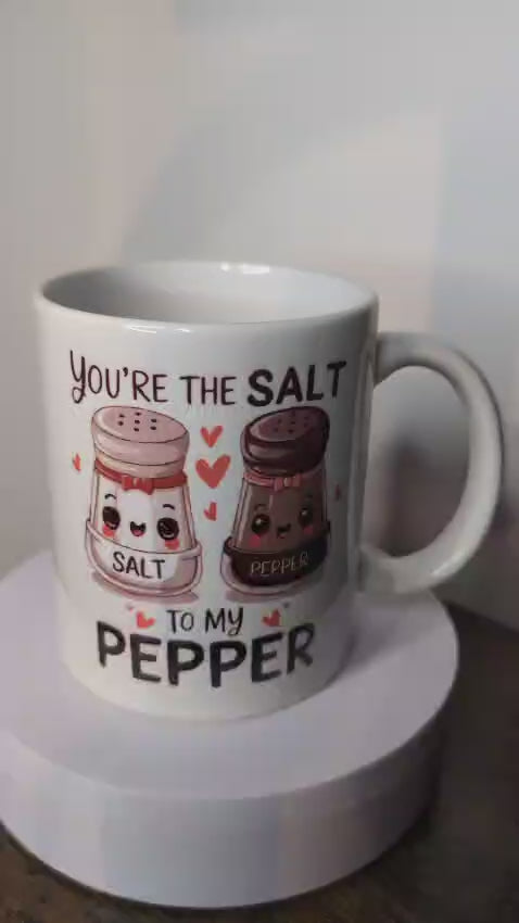 Kaffeetasse Salz und Pfeffer Spruch Motiv 65