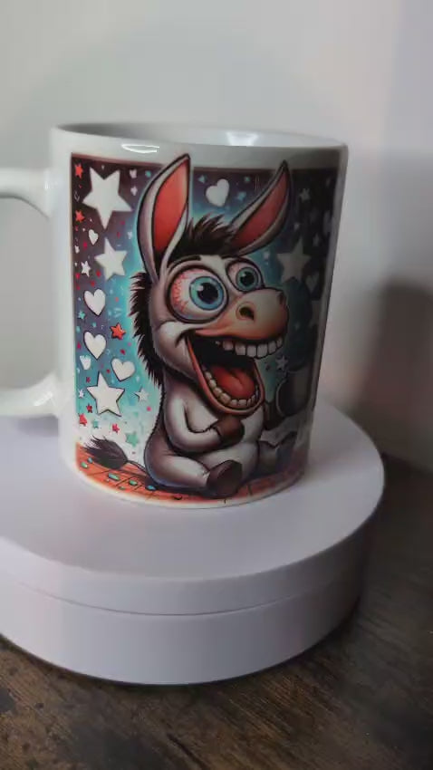 Kaffeetasse Esel ich warte darauf dass der Kaffee wirkt Spruch Motiv 95