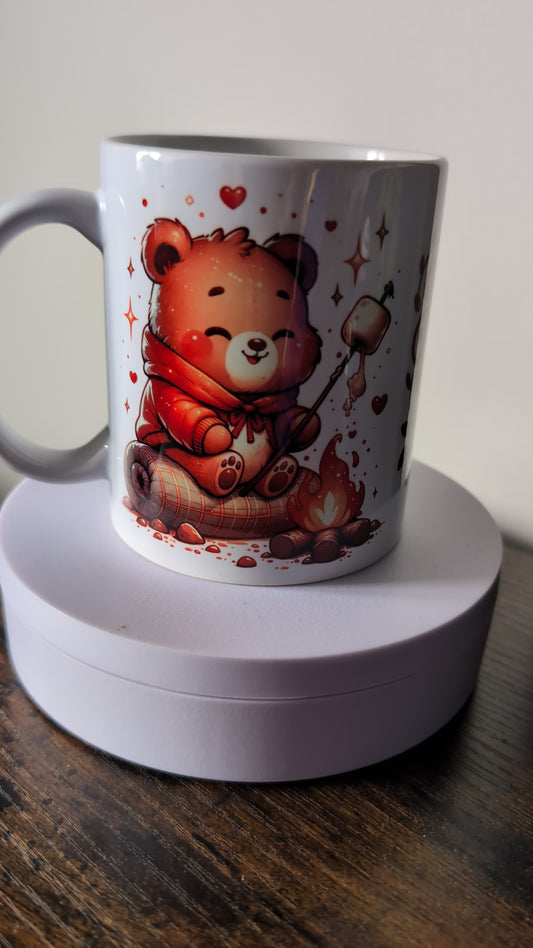 Kaffeetasse Bär Herbst erwärmt das Herz Spruch Motiv 112