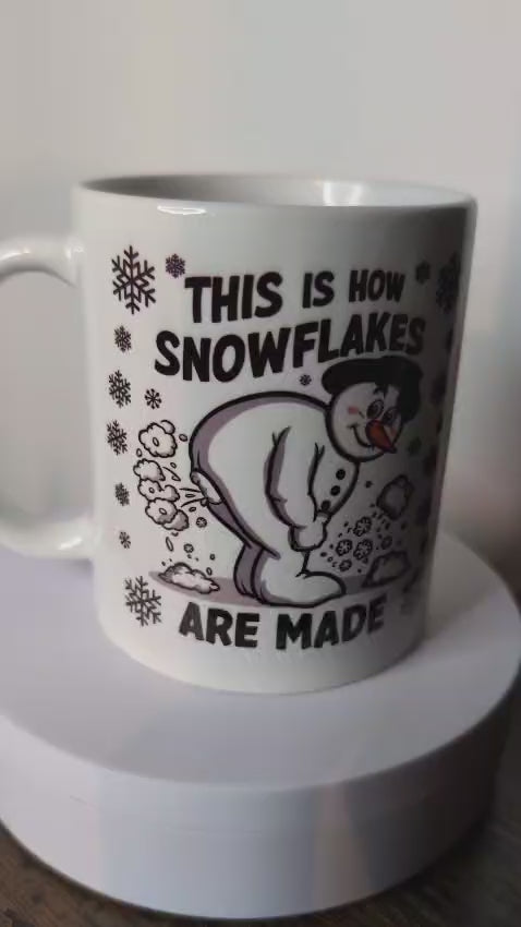 Kaffeetasse this is how snowflakes are made Schneeflocken Schneemann Spruch Motiv 99