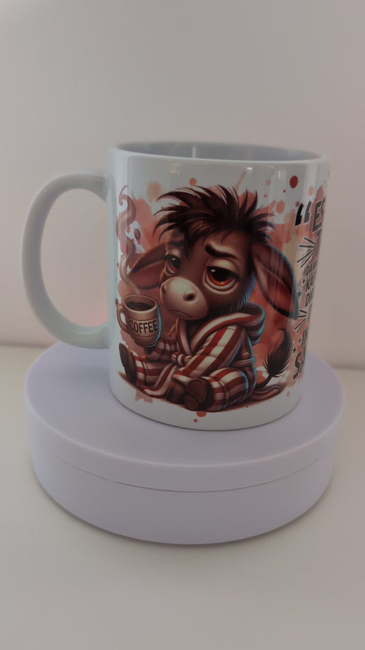 Tasse Esel Spruch  Pulver ins Hirn saugen Motiv 80