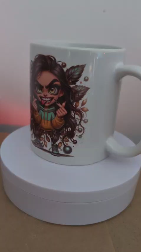 Kaffeetasse ach wie gut das niemand weiß auf wem ich scheiß Mädchen Motiv 30
