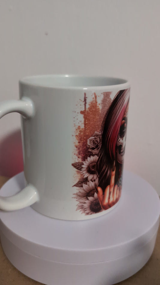 Kaffeetasse Frau Spruch Mittelfinger Motiv 26