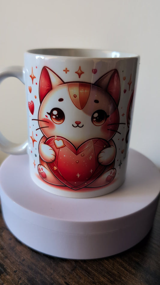 Kaffeetasse Katze 🐱 du bist mein Herzens Mensch Spruch Motiv 122