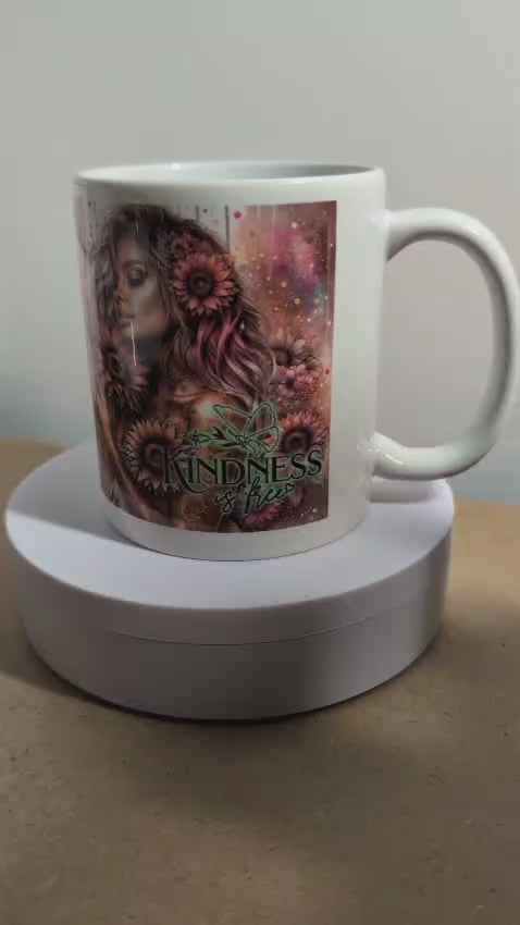 Kaffeetasse Frau Mädchen Blumen Sonnenblumen Motiv 42