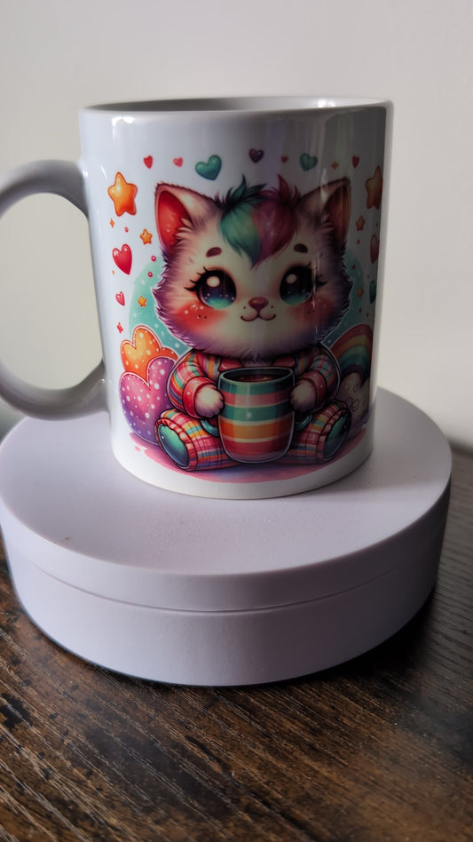 Kaffeetasse Katze Montags brauche ich Urlaub Spruch Motiv 117