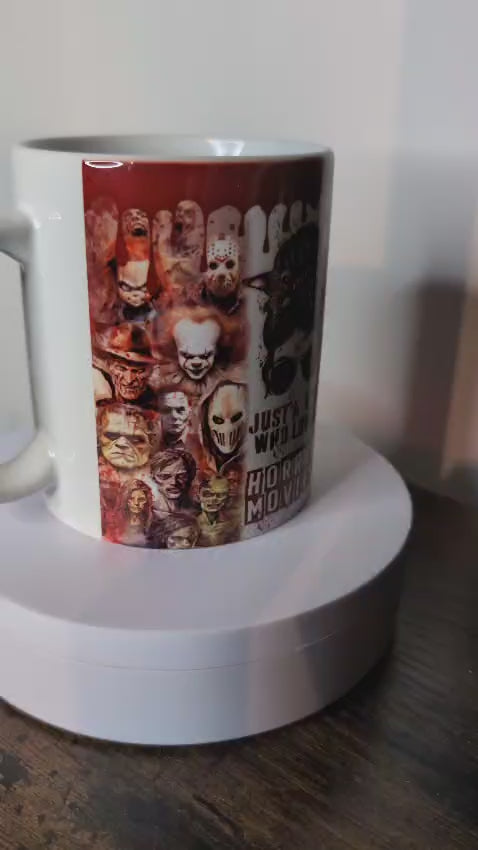 Kaffeetasse just a girl who loves horror movies Spruch Motiv 90