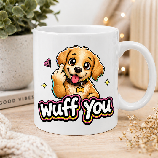 Kaffeetasse Hund Dog Wuff You Spruch Motiv 146