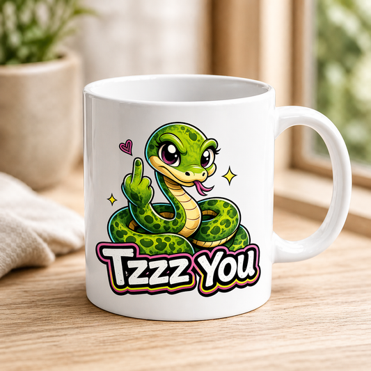 Kaffeetasse Schlange 🐍 Tzzz You Spruch Motiv 145